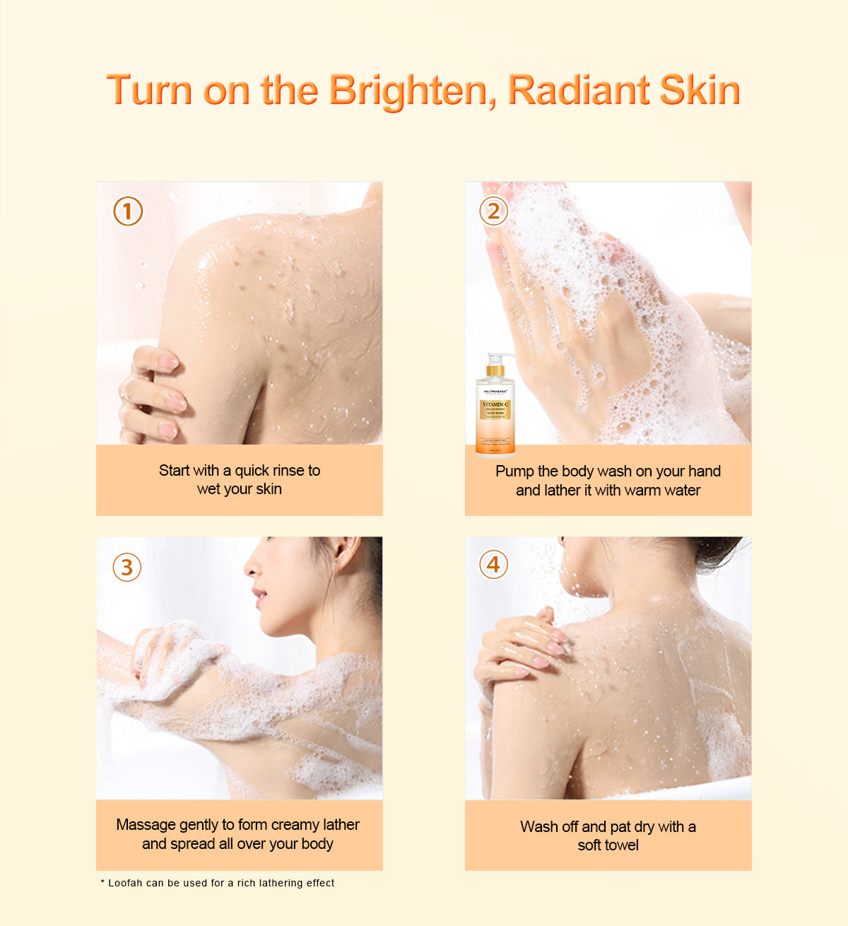 Vitamin C Brighten &amp; Glow Body Wash - 500ml